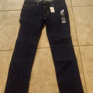 Eddie Bauer Truly Straight Jeans Women’s 12 Short Mid Rise Dark Wash NWT